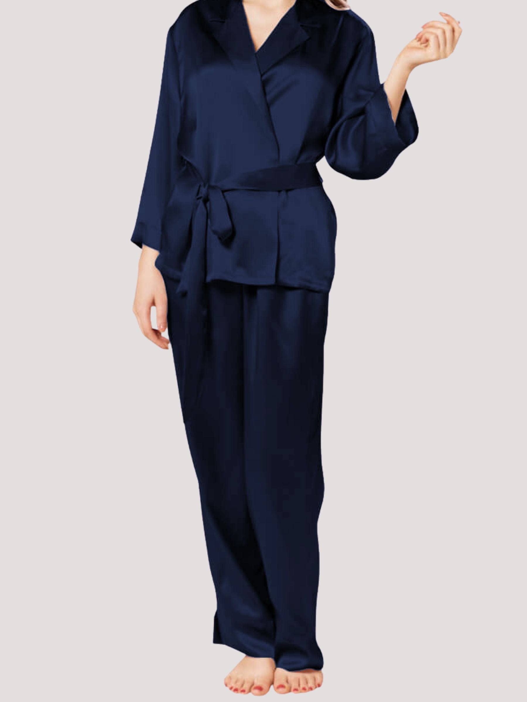 Ensemble pyjama en soie pour femme