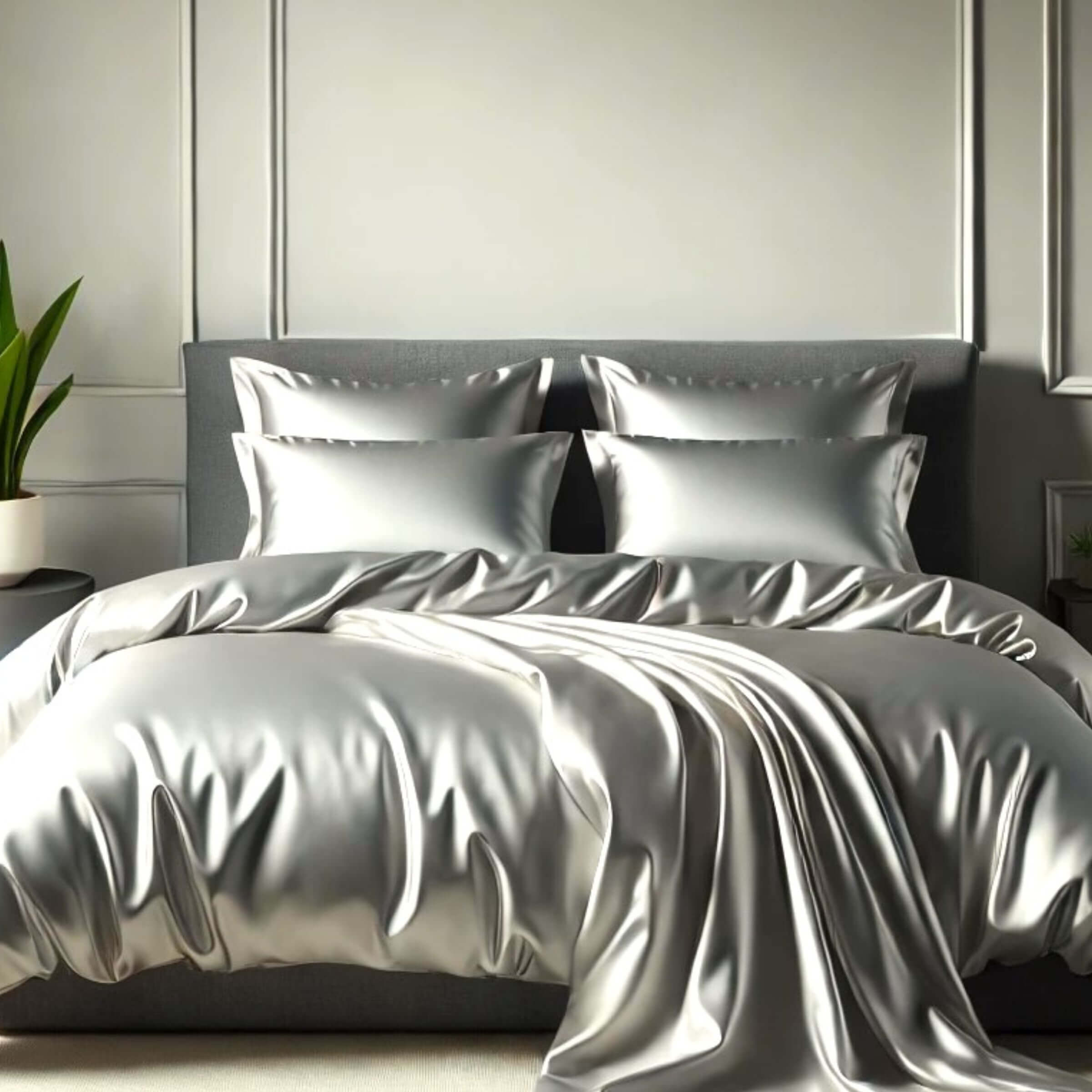 Zijden dekbedovertrek 22 momme ivoorwit