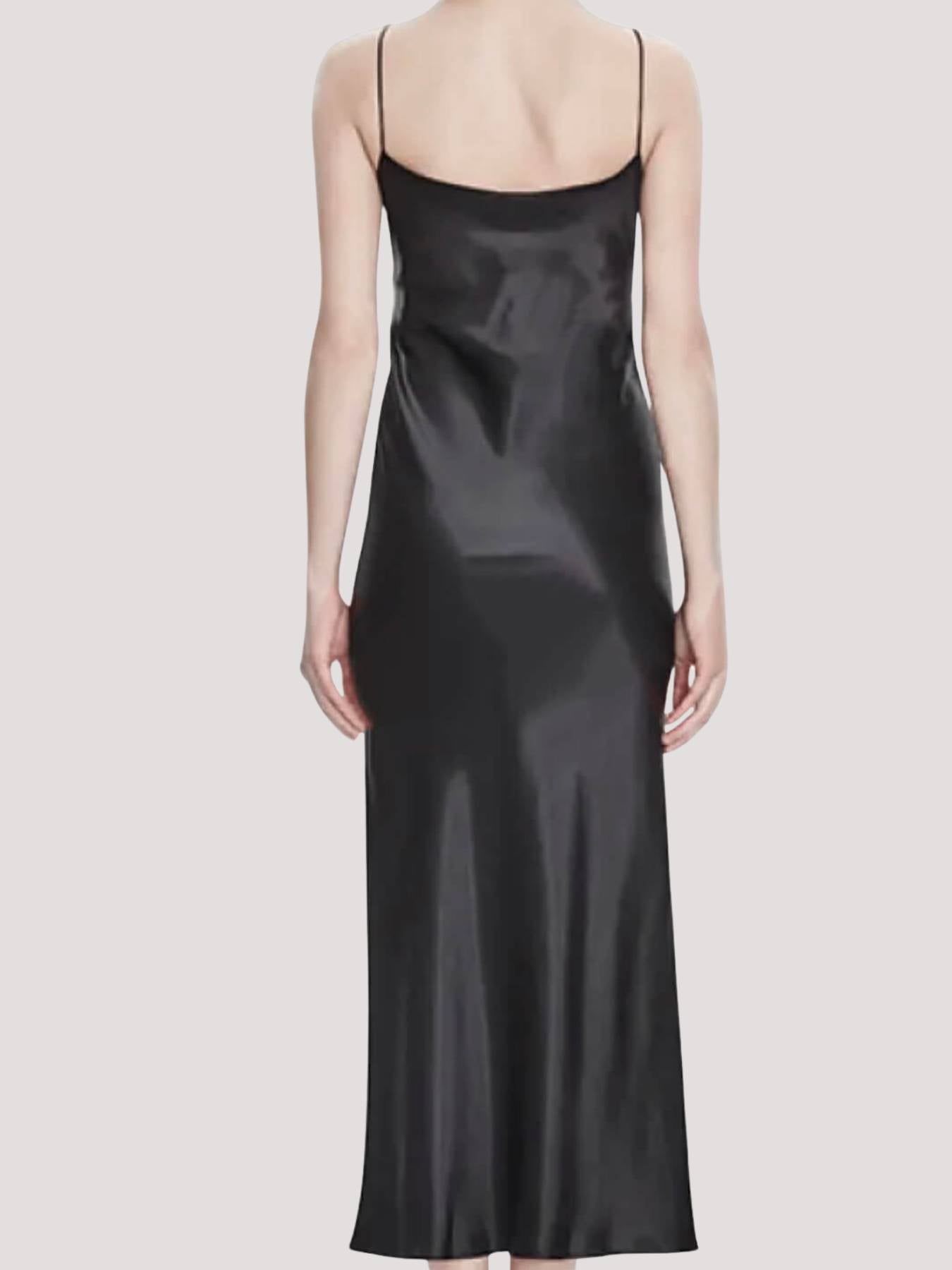 Zijden nachthemd met bandjes (lang)