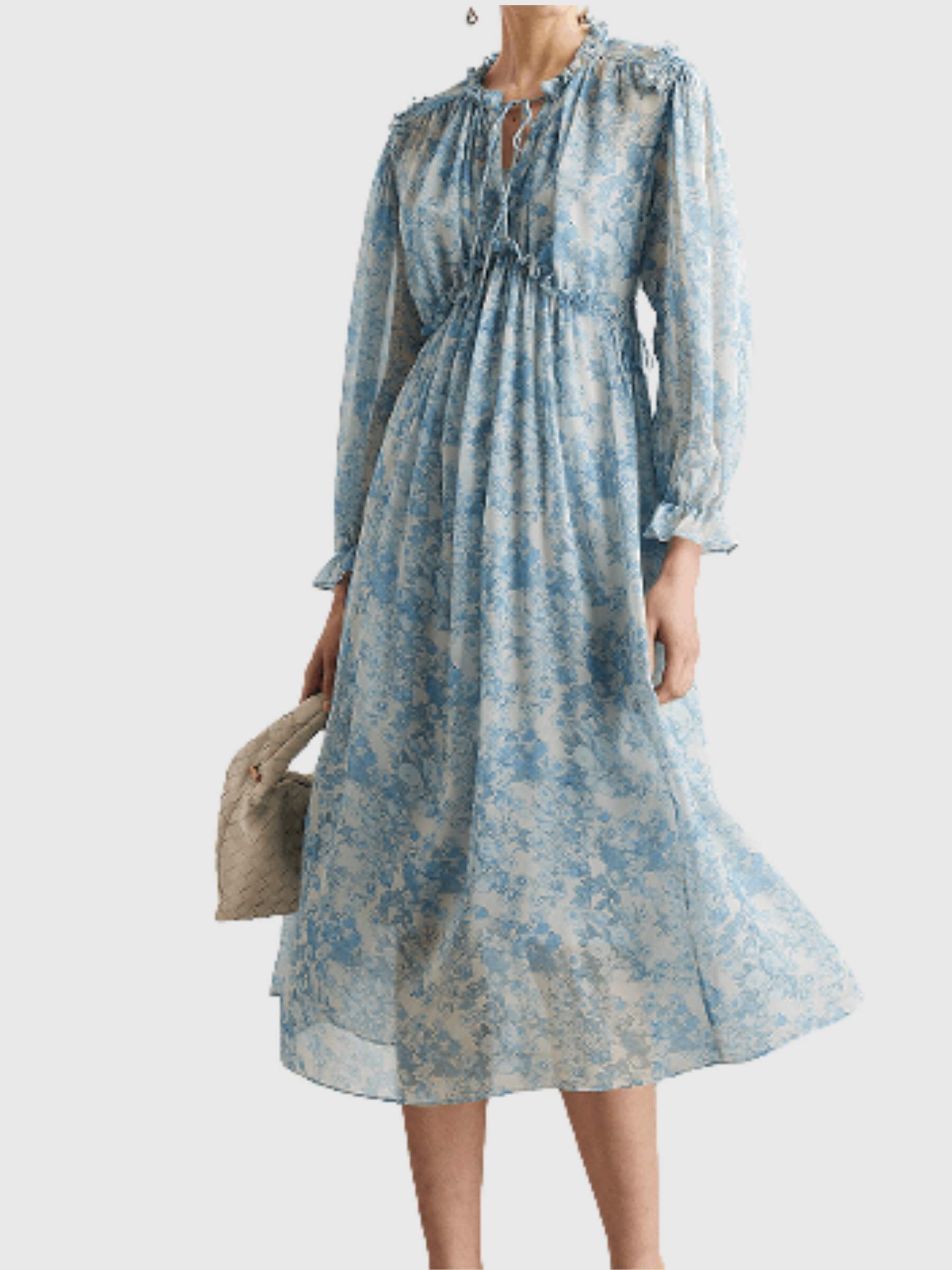 Jurk van chiffon met bloemenprint