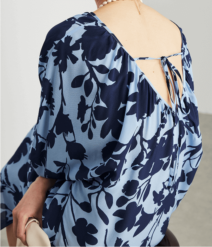 Zijden jurk met bloemenprint