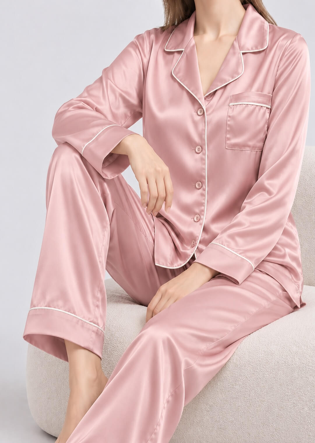 Dames zijden pyjama