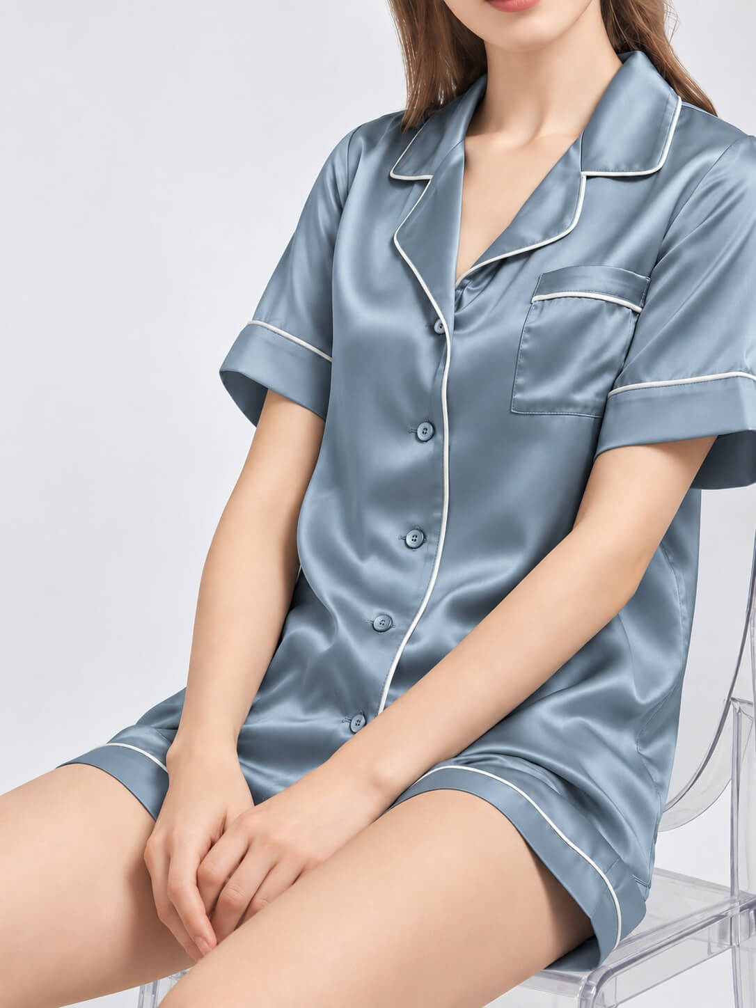 Dames zijden pyjama