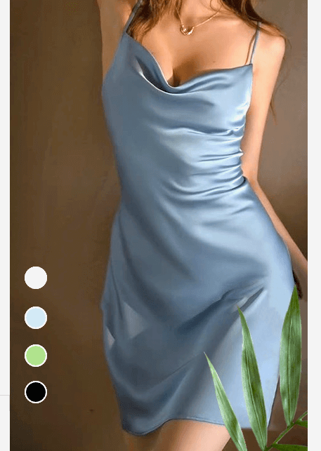 Zijden nachtjapon met bandjes