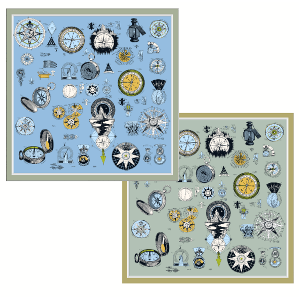 Foulard en soie - Voyage (90×90 cm)