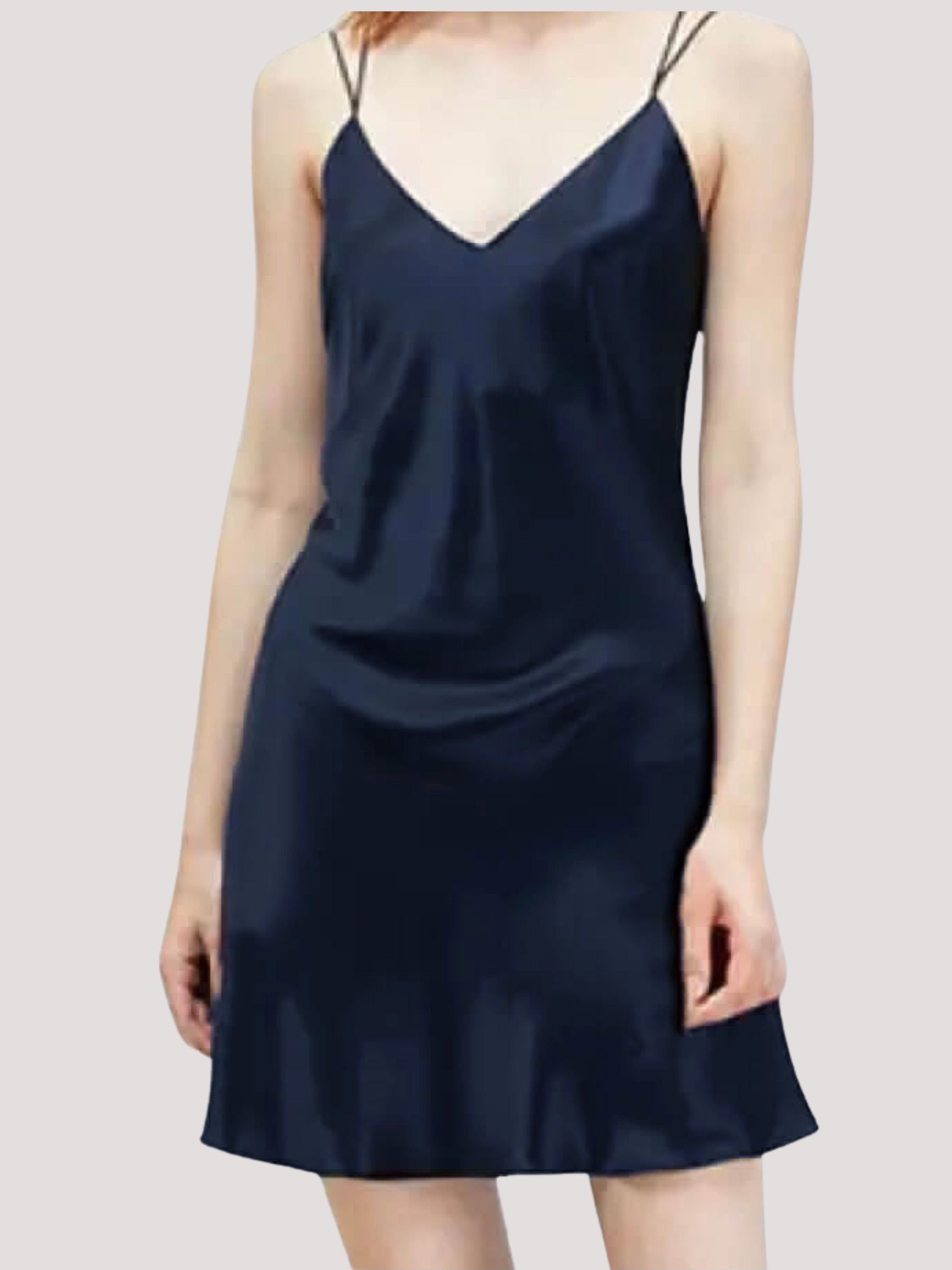 Zijden negligé met dubbele spaghettibandjes