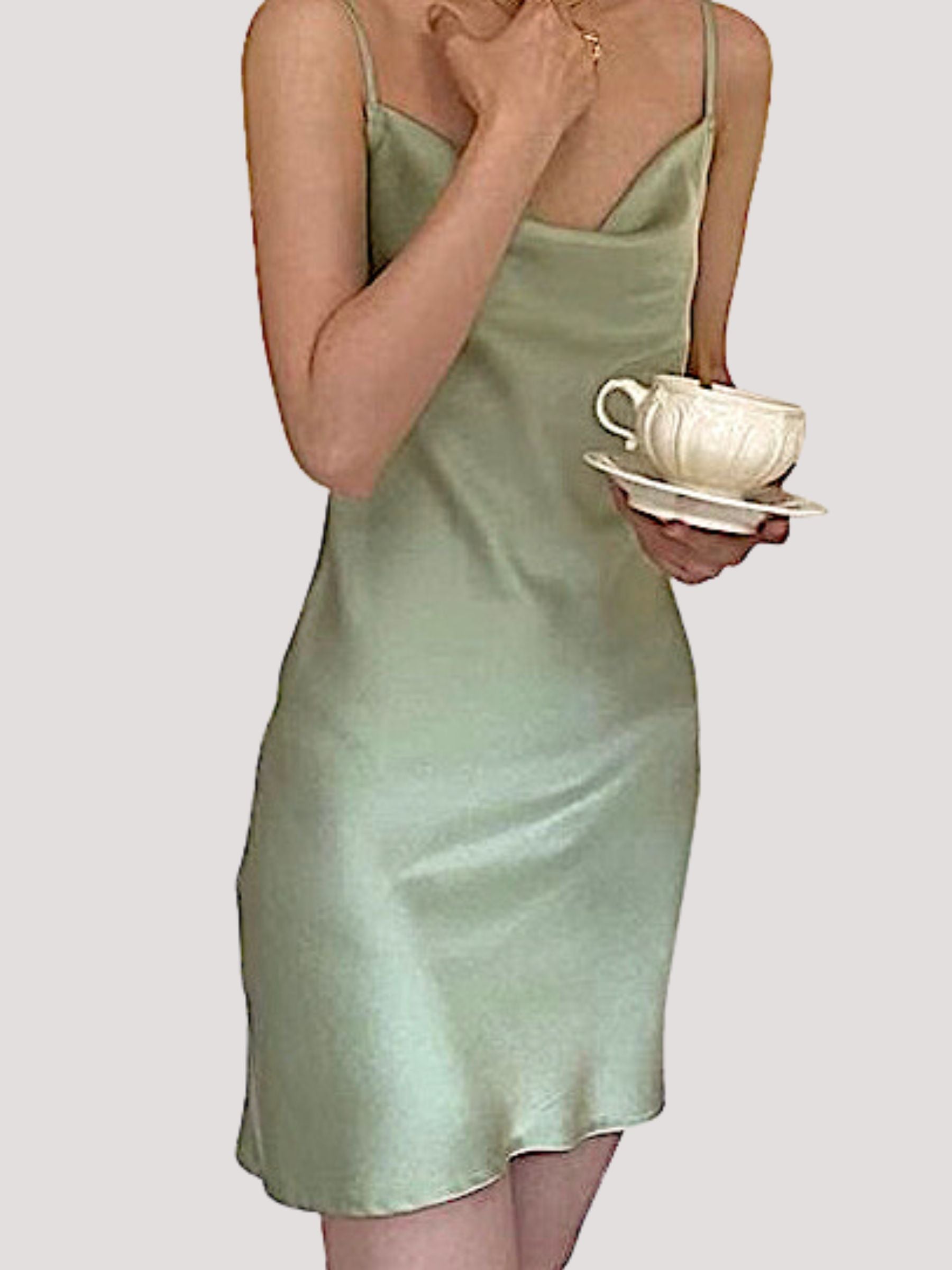 Zijden nachthemd met bandjes