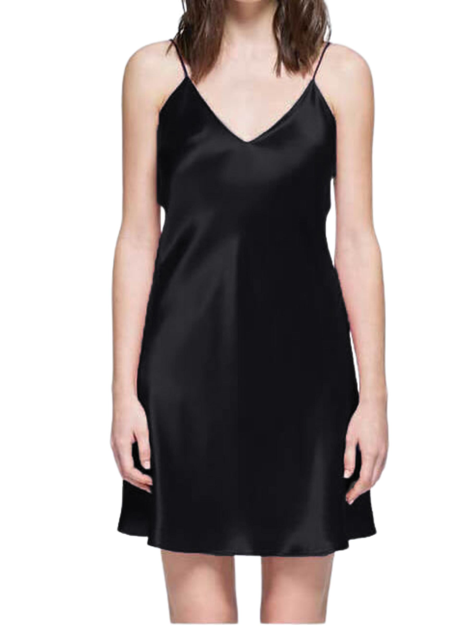 Négligé en soie à bretelles réglables