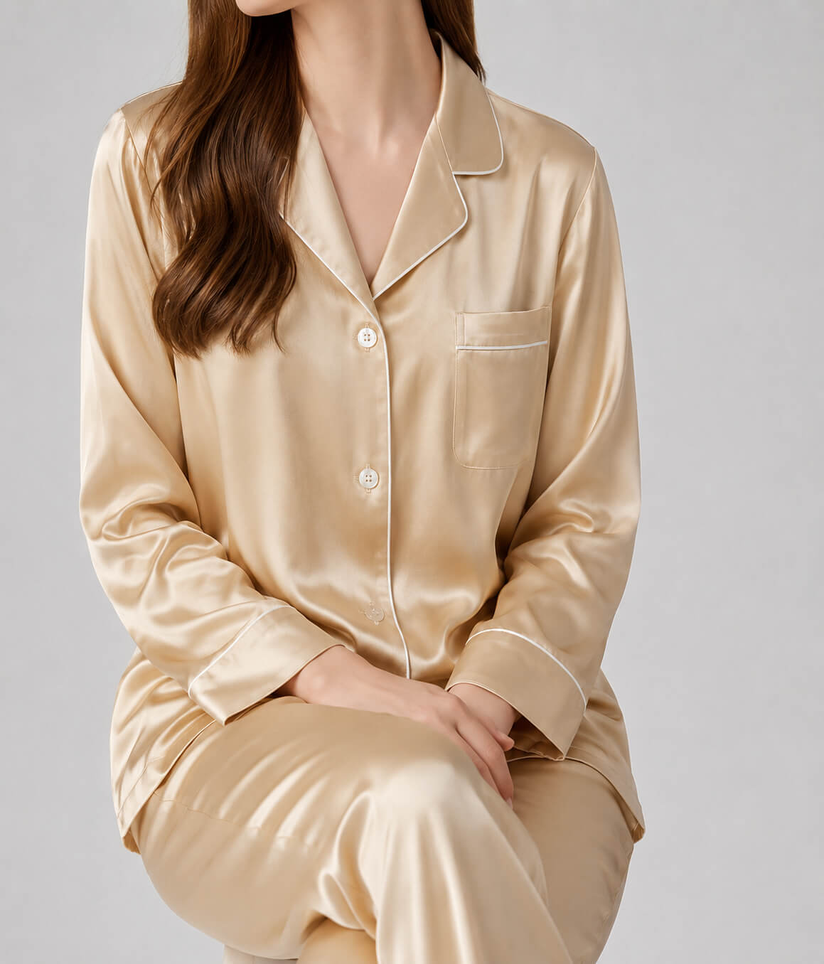 Dames zijden pyjama