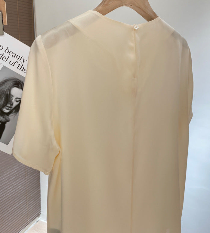 Zijden blouse met korte mouwen