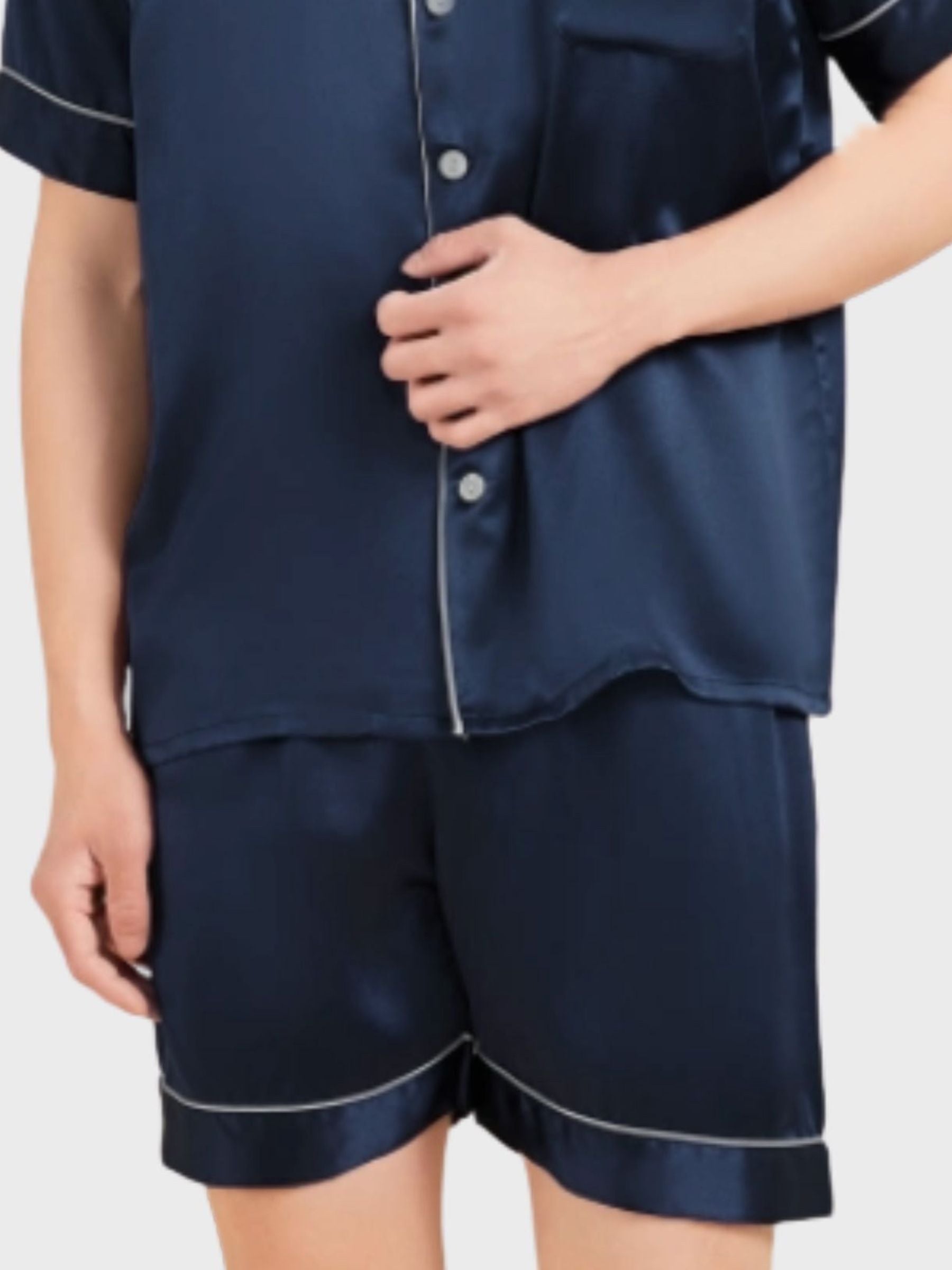 Zijden pyjamashort voor heren