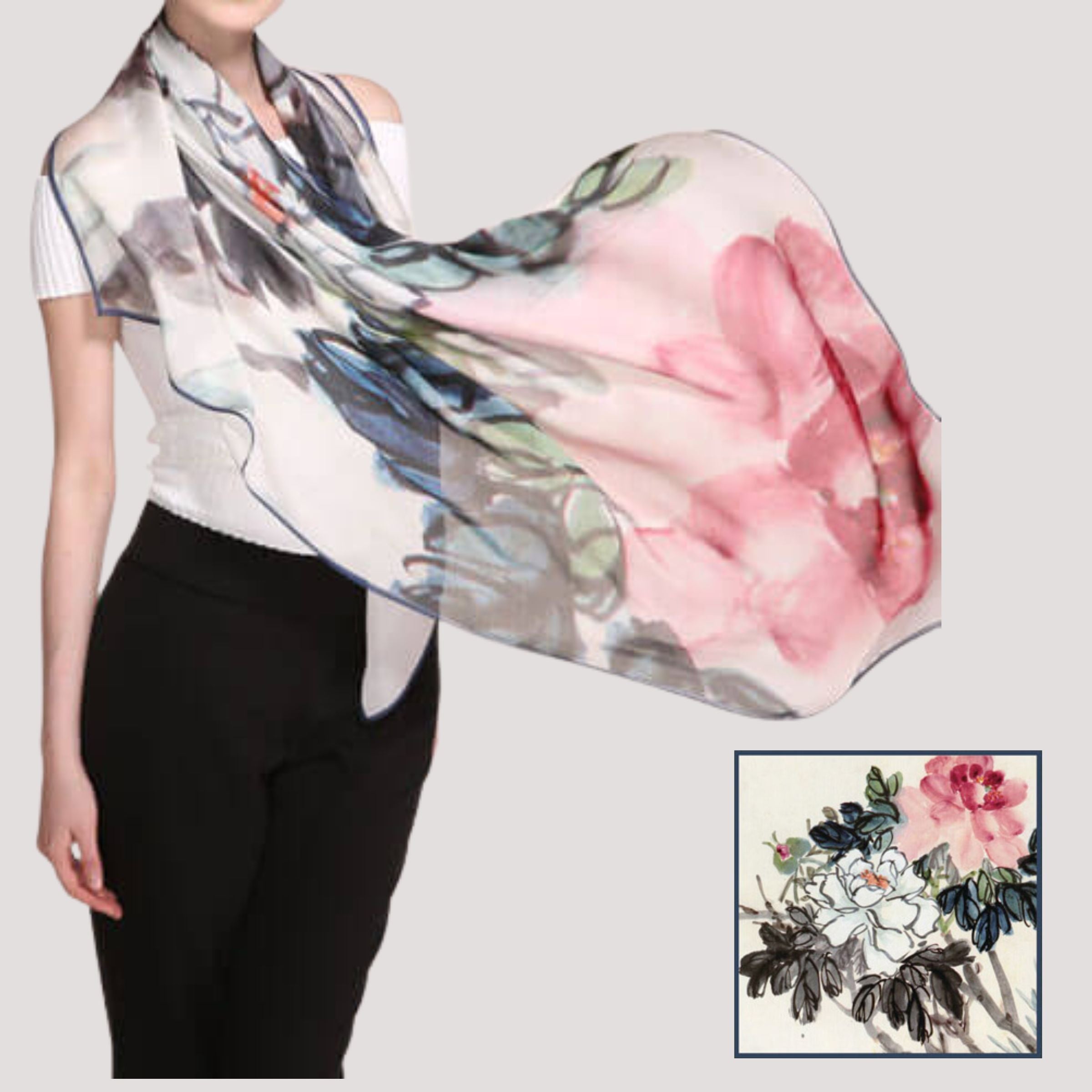 Foulard en soie (115×115 cm)