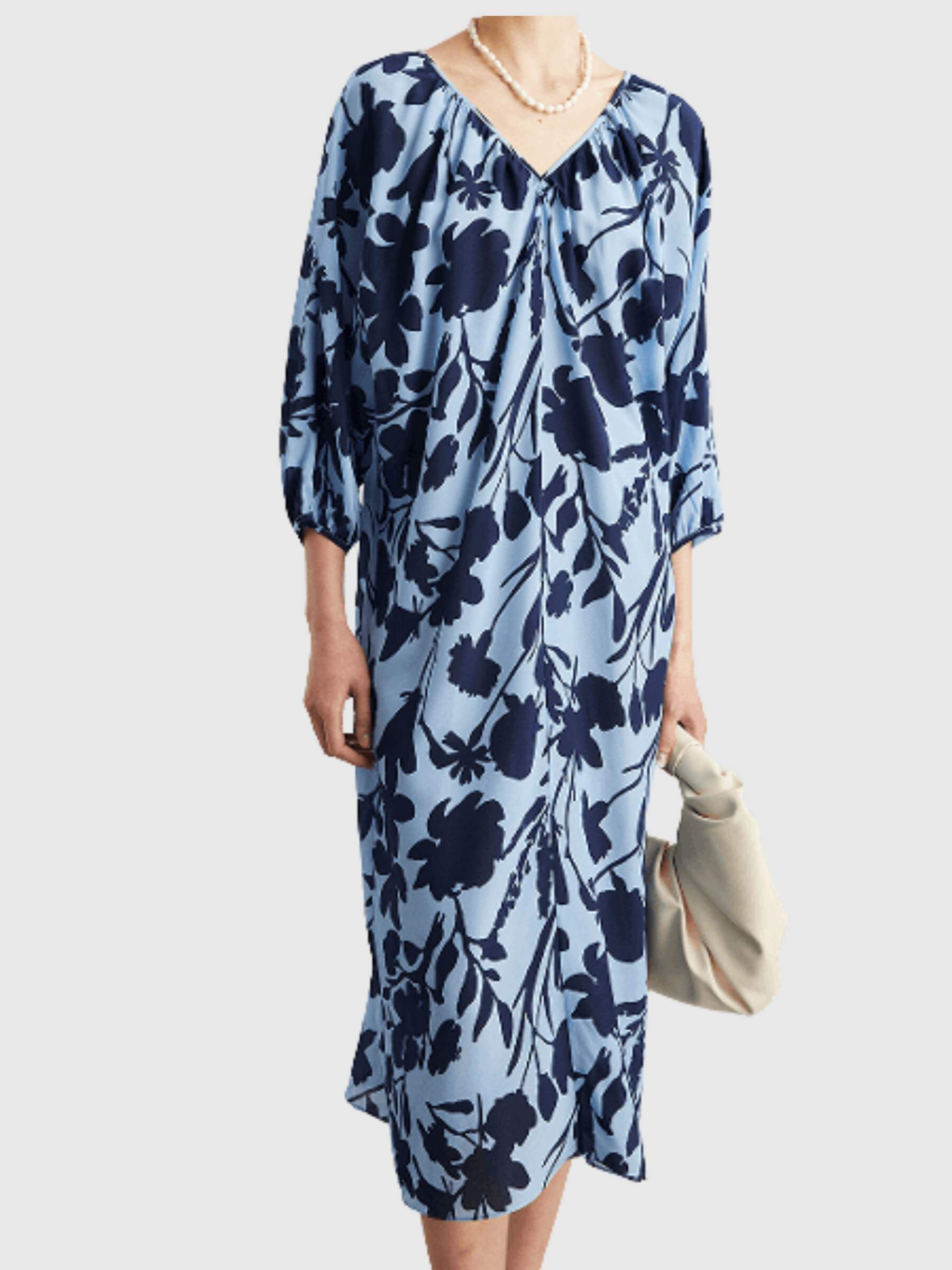 Zijden jurk met bloemenprint