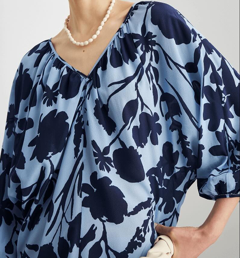 Zijden jurk met bloemenprint