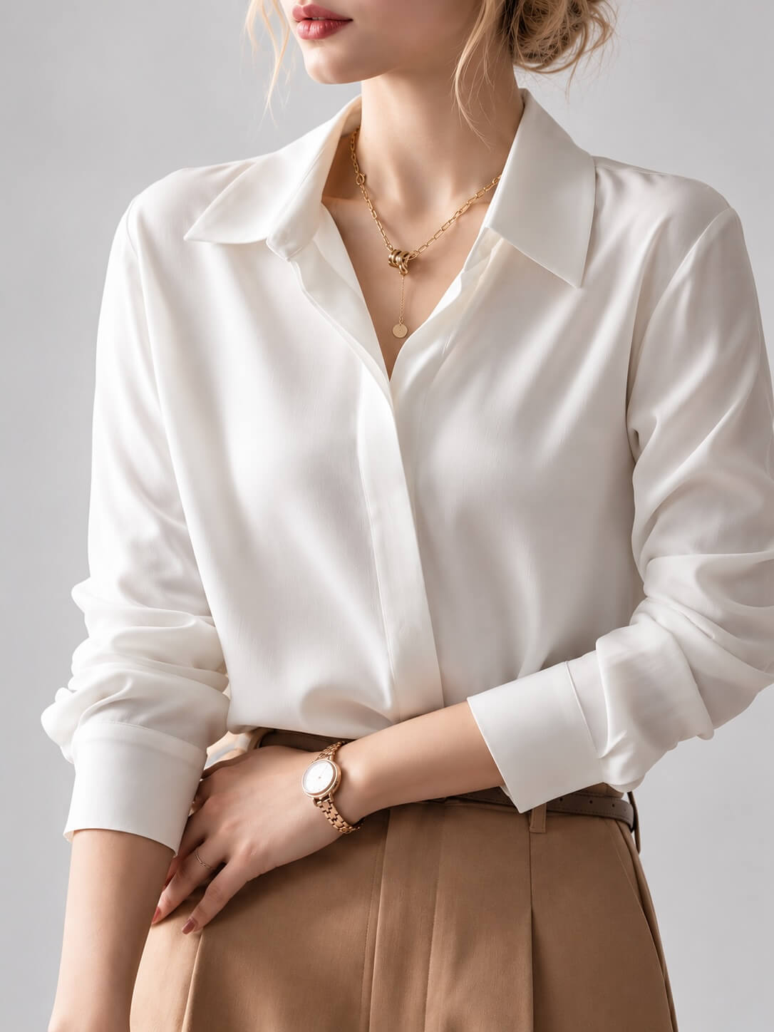 Blouse van keperzijde