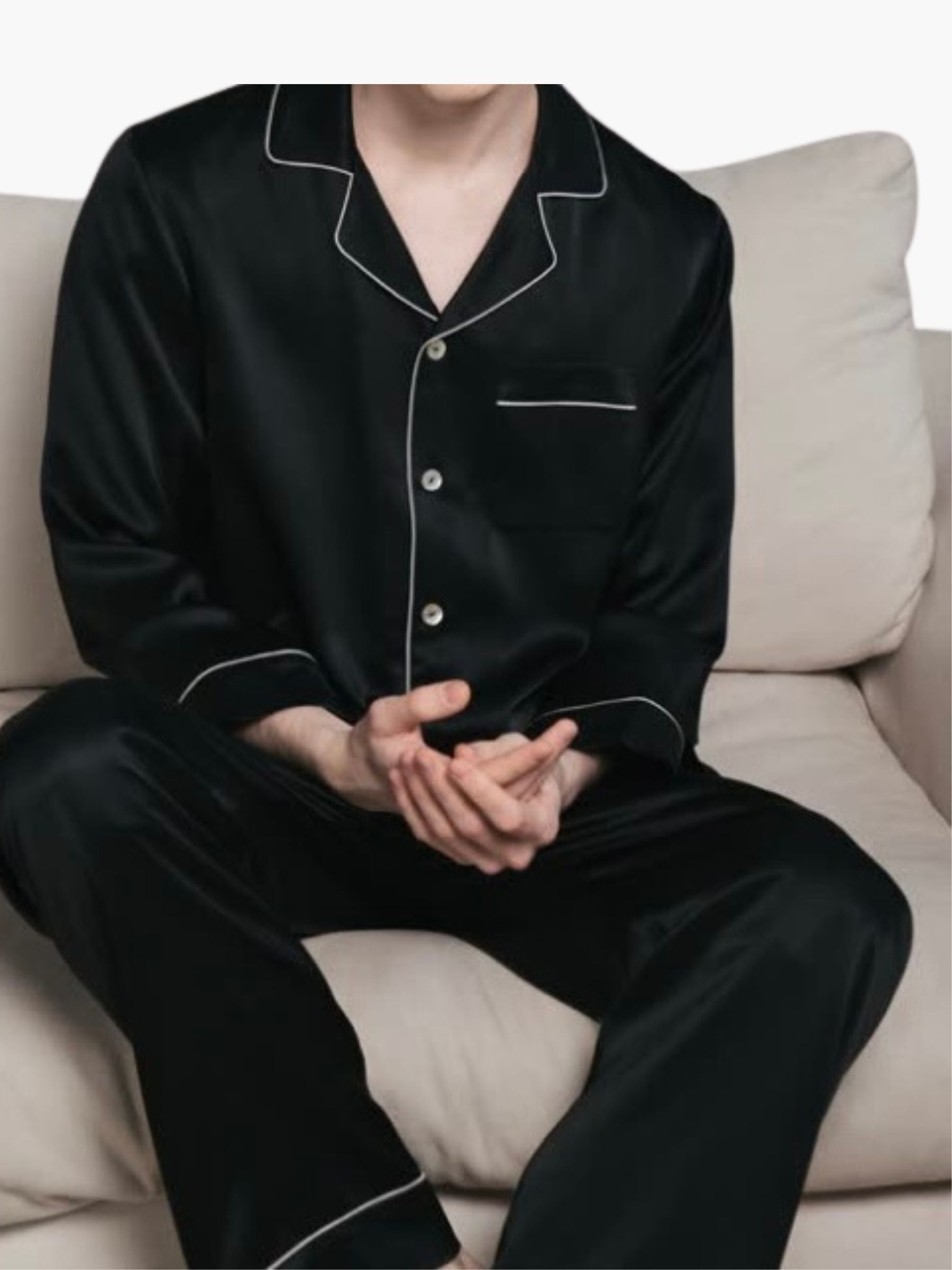 Zijden pyjama voor heren