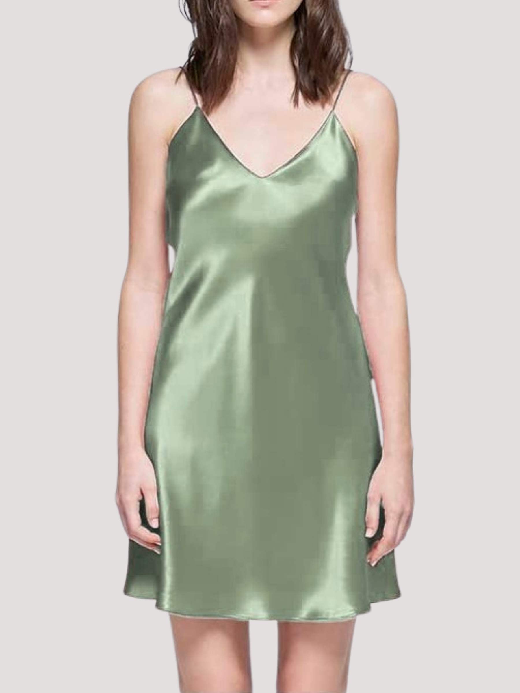 Négligé en soie à bretelles réglables