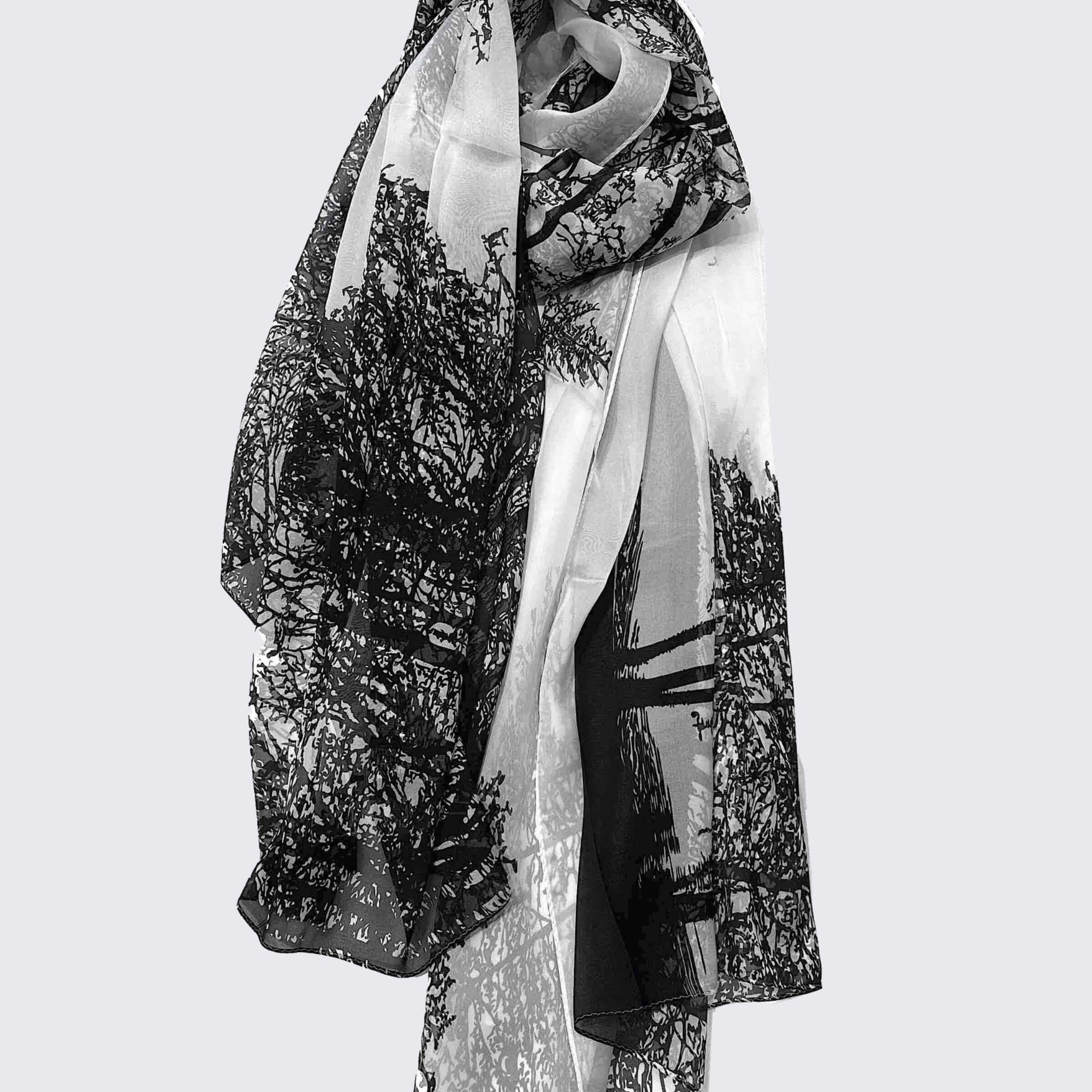 Grande écharpe en soie